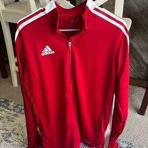 Adidas Red Long Sleeve Track Jacket